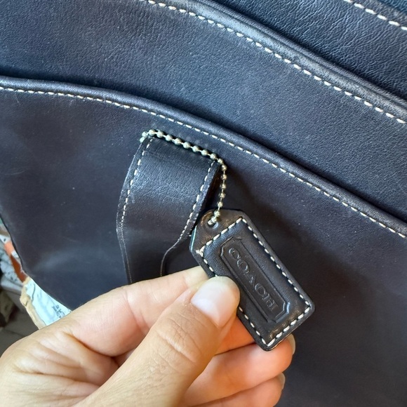 Coach Vintage Hampton Chocolate Brown Leather Laptop Shoulder Bag - Picture 8 of 15